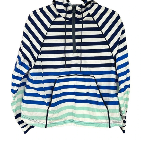 Hunter Women's Lightweight Hooded Striped Rain Coat Mesh Interior Size XS - Picture 1 of 7